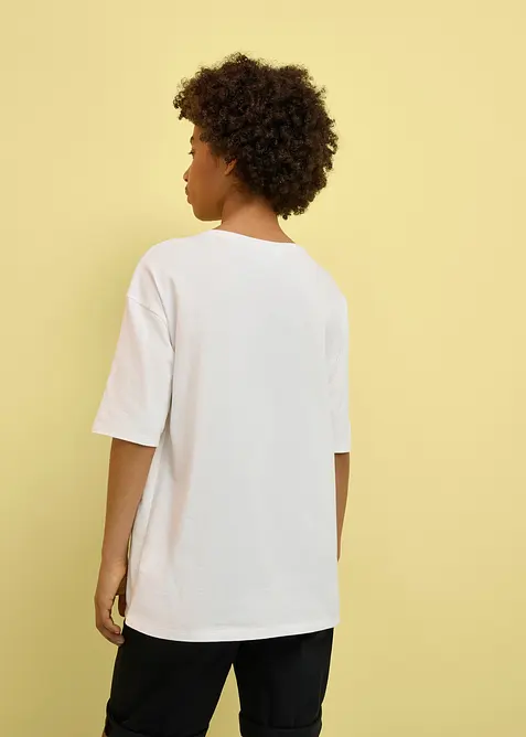 T-shirt loose fit in puro cotone con stampa Smiley World, SmileyWorld