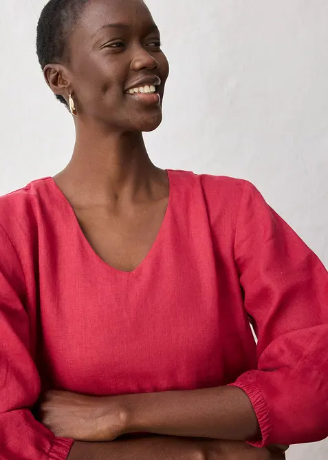 Abito in puro lino con maniche a 3/4, bonprix