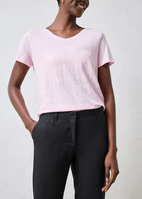 Pantaloni cropped in puro lino, bonprix