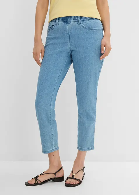 Jeans straight con cinta comoda, vita media (pacco da 2), bonprix
