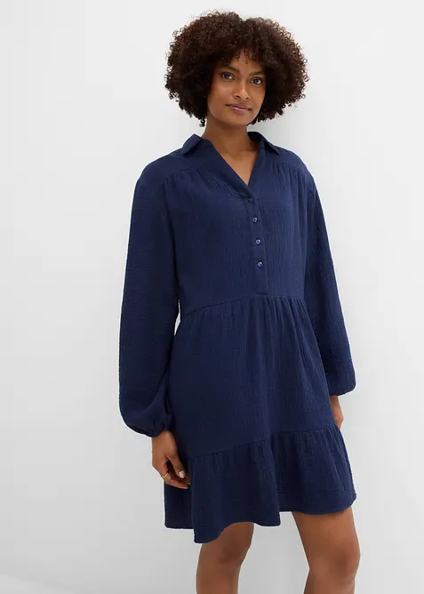 Abito corto a balze in mussola, bonprix