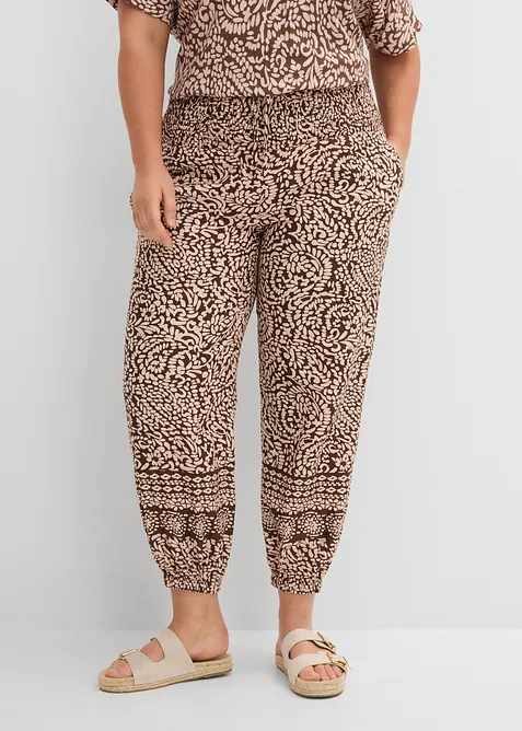 Pantaloni con elastico in vita in viscosa fluida, bonprix