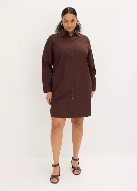 Abito chemisier in popeline di cotone, bonprix