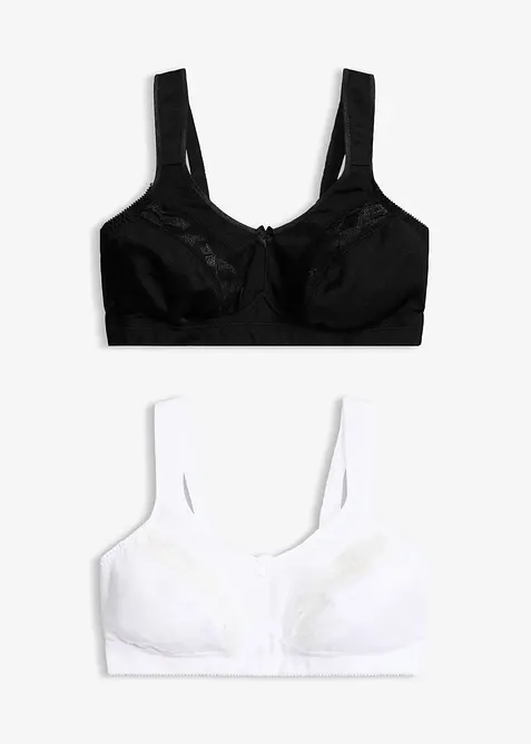 Reggiseno contenitivo senza ferretto con spalline imbottite (pacco da 2), bonprix