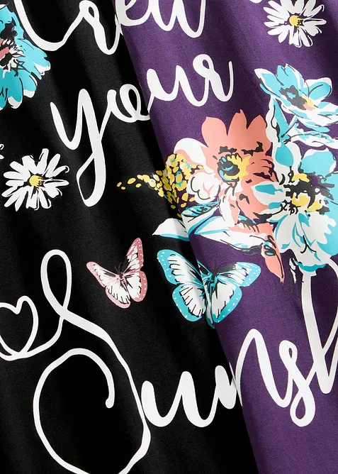 Camicia da notte corta in puro cotone (pacco da 2), bonprix