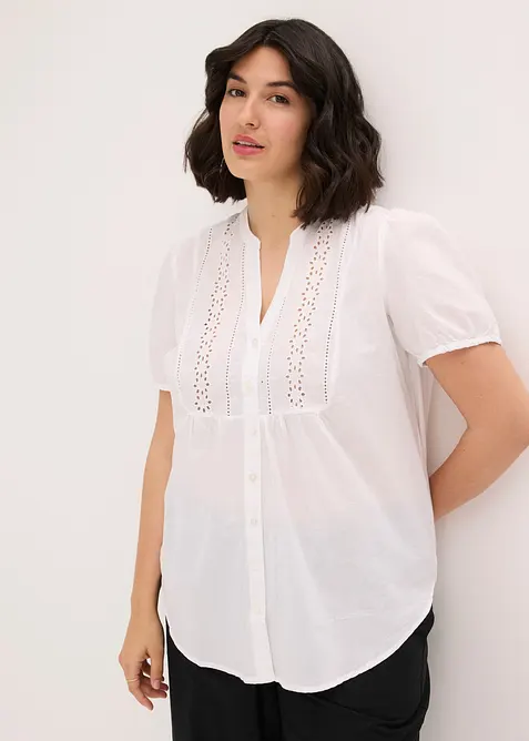 Camicetta con ricami traforati, bonprix