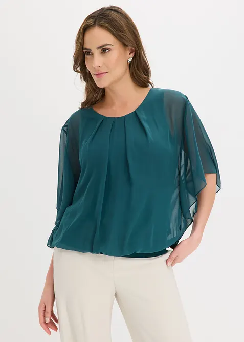 Blusa in chiffon con canotta, bonprix