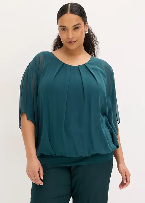 Blusa in chiffon con canotta, bonprix