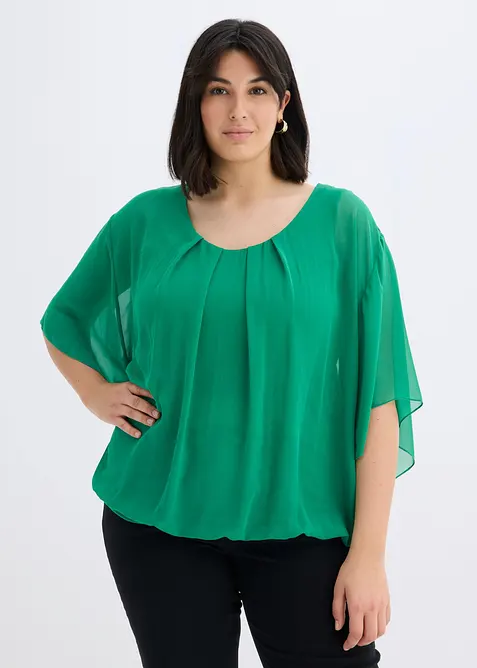 Blusa in chiffon con canotta, bonprix