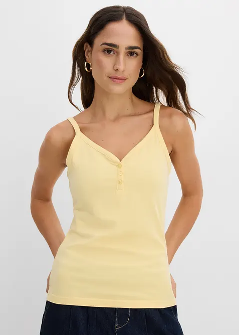 Top con spalline sottili e puro cotone biologico (pacco da 2), bonprix