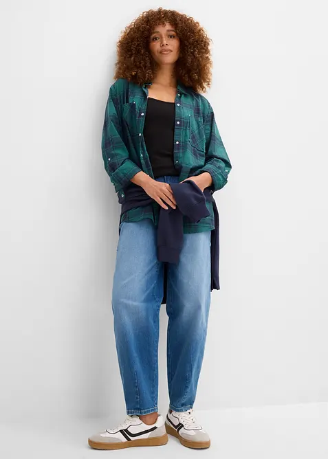 Top lungo in cotone biologico con spalline sottili (pacco da 2), bonprix