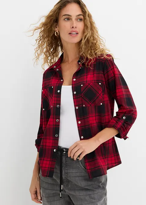 Camicia a quadri in puro cotone, bonprix