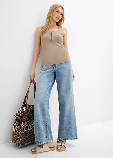 Top a costine in puro cotone, bonprix