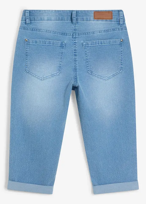Jeans capri regolabili in vita, vita media, bonprix
