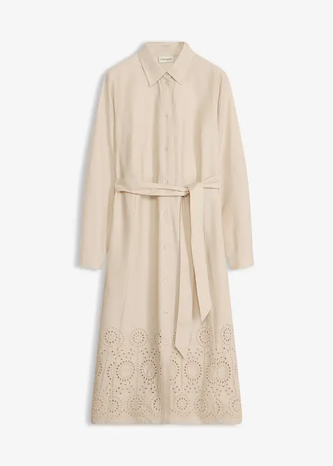 Abito chemisier con ricamo traforato, bonprix