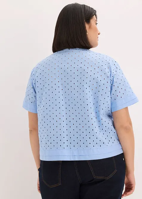 Camicetta con ricami traforati, bonprix
