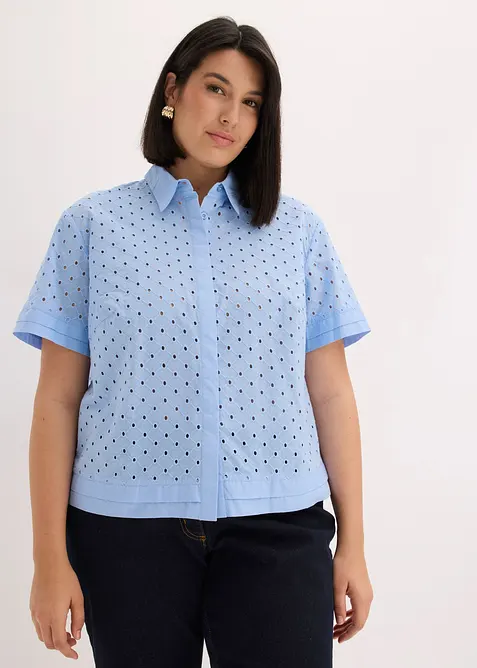 Camicetta con ricami traforati, bonprix