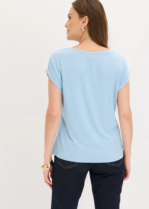 Maglia con inserto in tessuto, bonprix