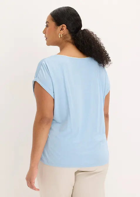 Maglia con inserto in tessuto, bonprix