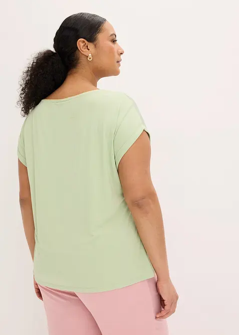 Maglia con inserto in tessuto, bonprix