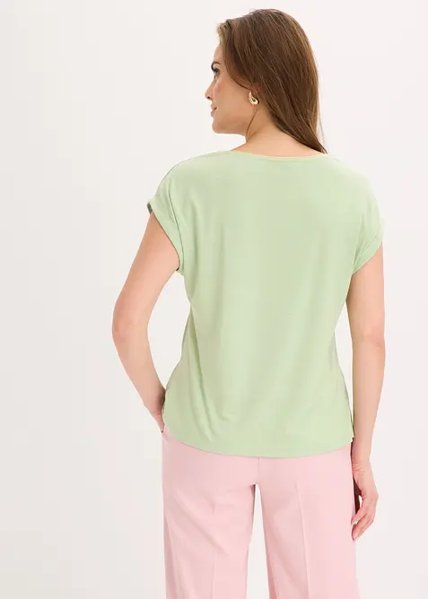 Maglia con inserto in tessuto, bonprix