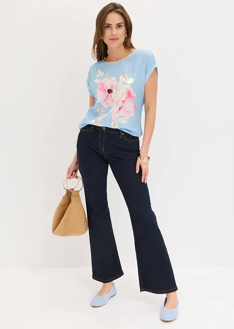 Maglia con inserto in tessuto, bonprix