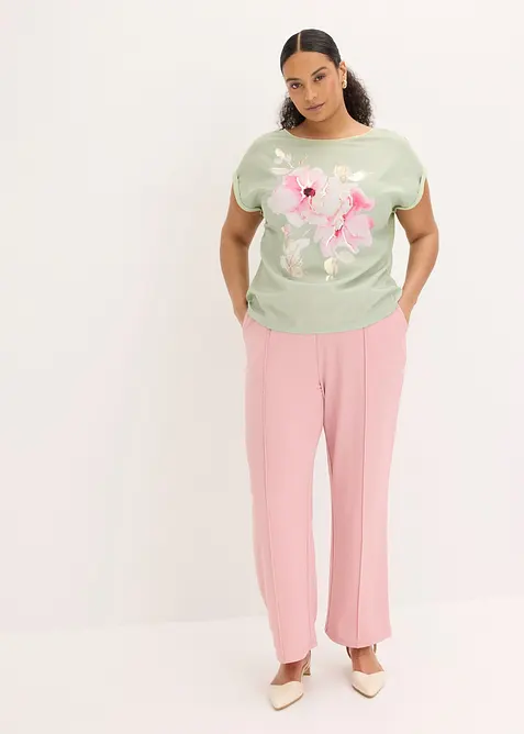 Maglia con inserto in tessuto, bonprix