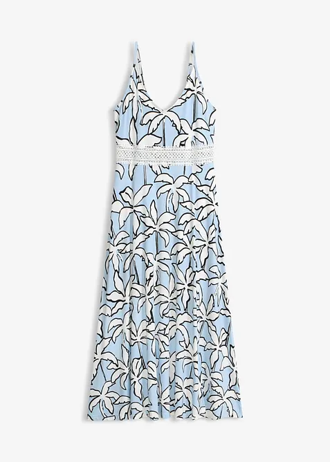 Abito lungo con inserto in pizzo, bonprix