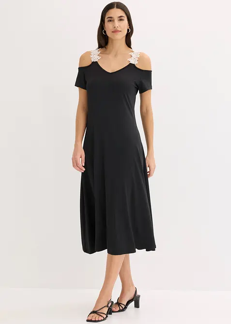 Abito di jersey con pizzo, bonprix