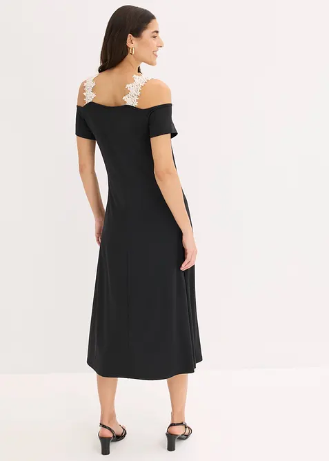 Abito di jersey con pizzo, bonprix