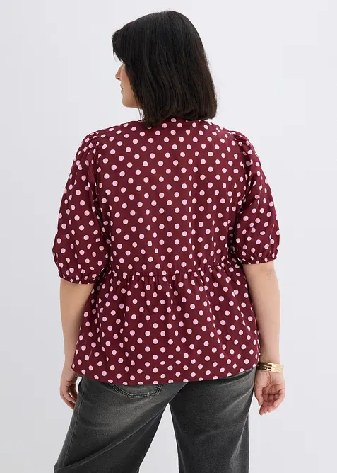 Blusa in puro cotone con fiocco, bonprix