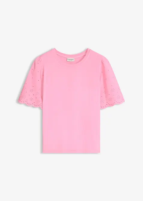 Maglia in misto viscosa morbido con ricami traforati, bonprix