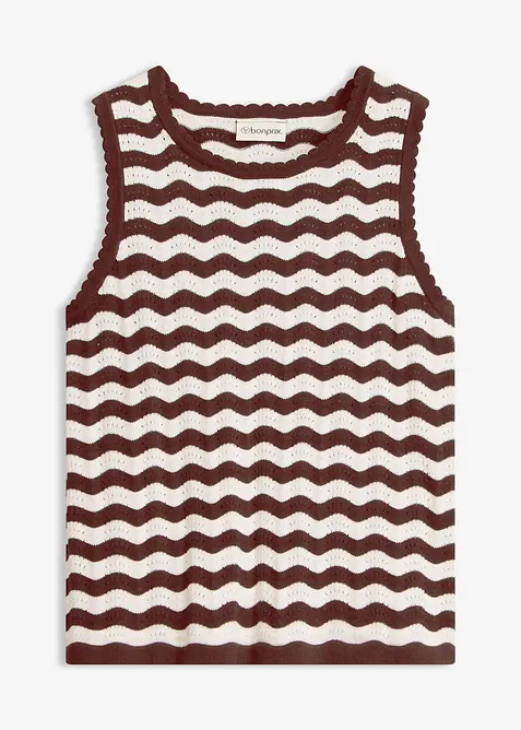 Top in maglia misto lino, bonprix
