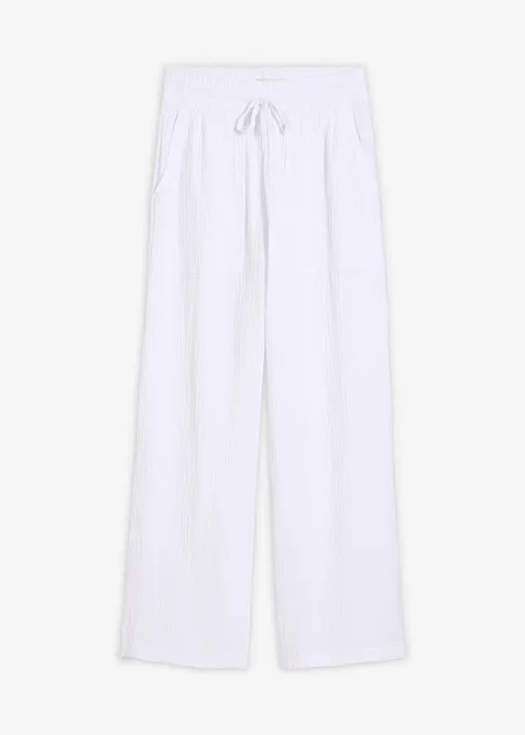 Pantaloni in mussola fresca e leggera, bonprix