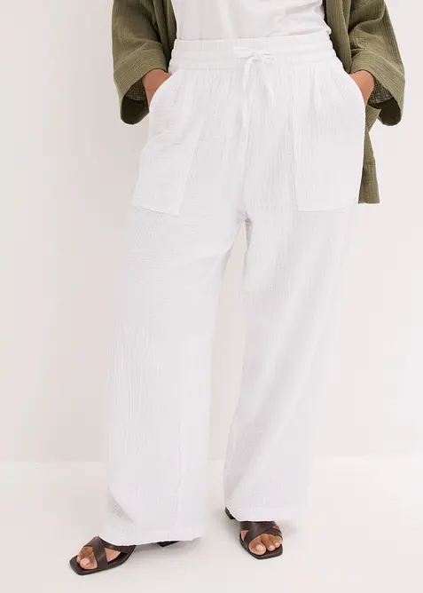 Pantaloni in mussola fresca e leggera, bonprix
