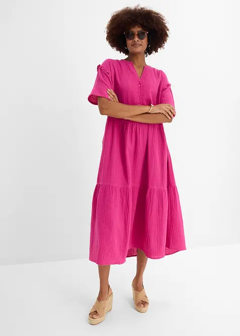 Abito midi in mussola morbida, bonprix