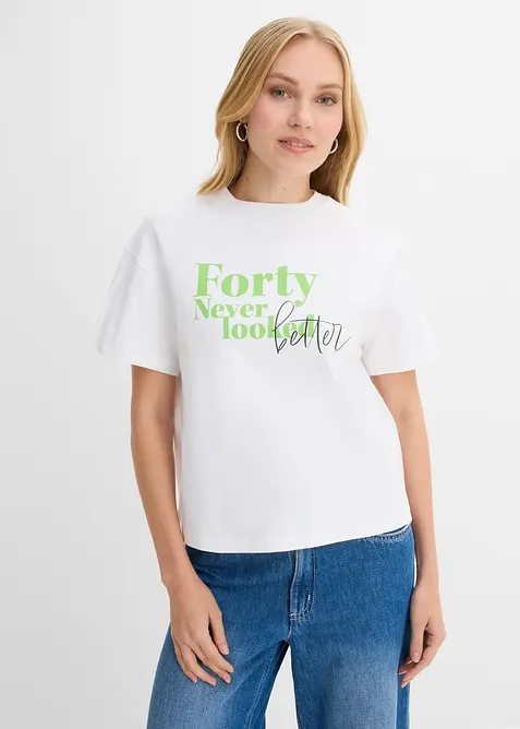 T-shirt larga in puro cotone biologico, bonprix