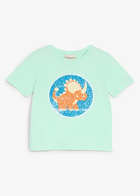T-shirt in puro cotone biologico con paillettes reversibili, bonprix