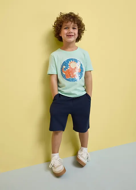 T-shirt in puro cotone biologico con paillettes reversibili, bonprix