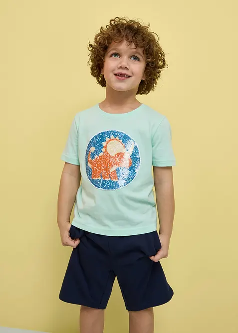 T-shirt in puro cotone biologico con paillettes reversibili, bonprix