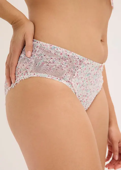 Slip alto con pizzo a fantasia floreale, bonprix