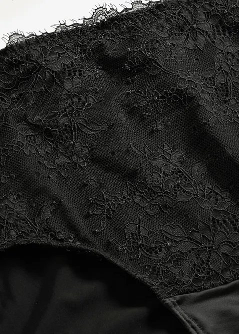 Culotte a vita alta con pizzo floreale, bonprix