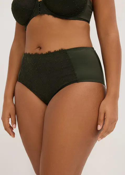 Culotte a vita alta con pizzo floreale, bonprix