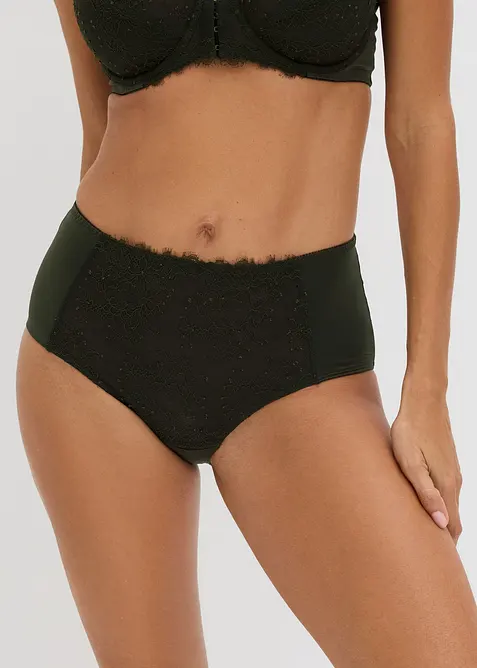 Culotte a vita alta con pizzo floreale, bonprix