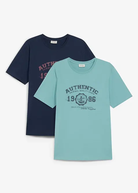 T-shirt in puro cotone biologico (pacco da 2), bonprix