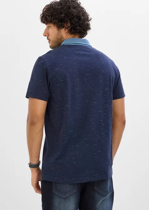 Polo con colletto in tessuto, bonprix