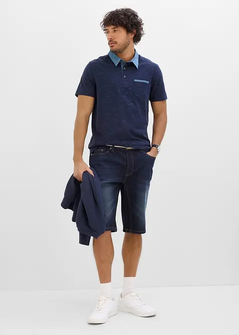 Polo con colletto in tessuto, bonprix