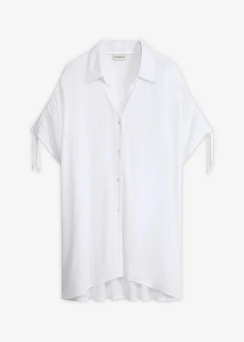 Blusa copricostume in crinkle operato, bonprix