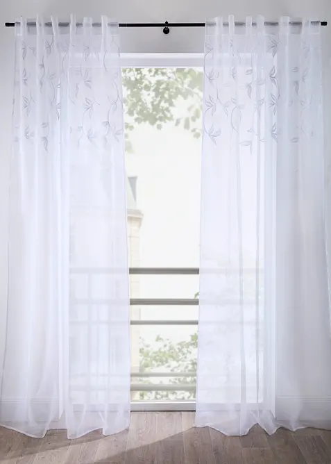 Tenda trasparente ricamata (pacco da 1), bonprix