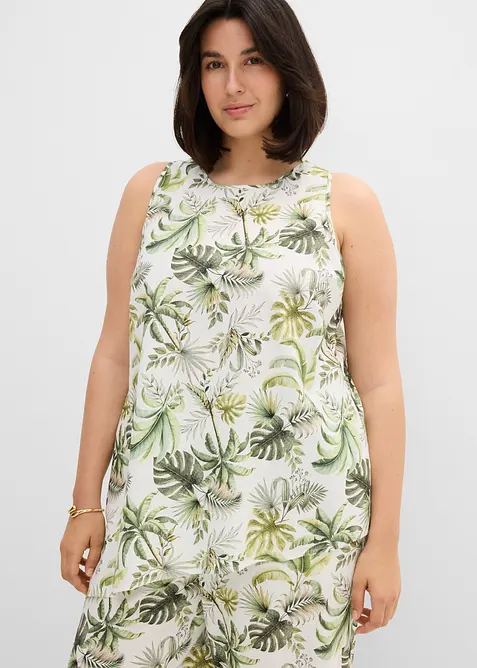 Top fantasia in misto lino, bonprix
